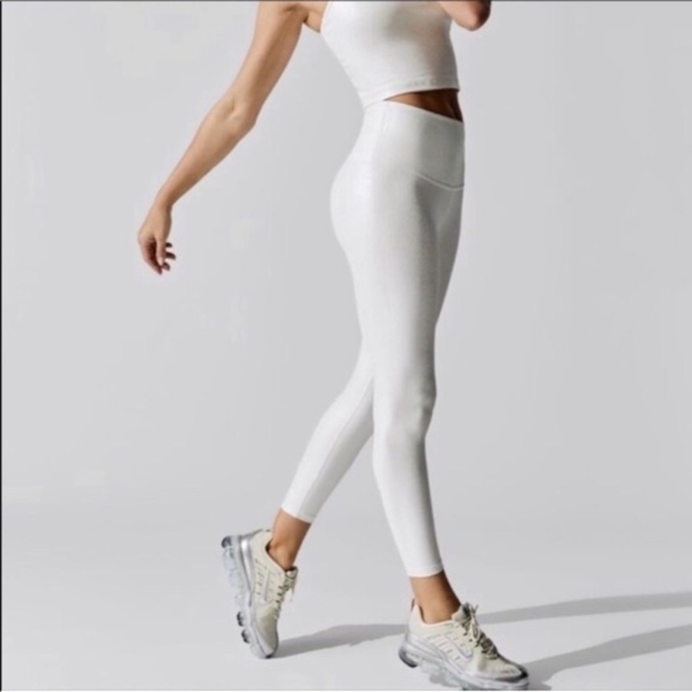 Beyond Yoga White Snakeskin Leggings
